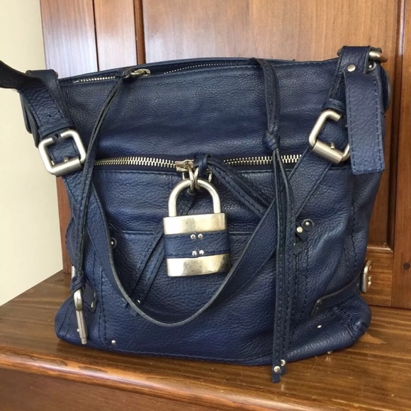 Navy Blue Chloe Paddington leather handbag - Picture 1 of 4